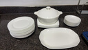 红牡丹 白色骨瓷盘子套装家用西餐盘釉下彩菜盘纯白碟子陶瓷牛排盘沙拉 纯白8英寸圆形汤盘4个 8英寸 实拍图