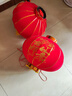 通尚洁大红灯笼大门挂的2025电池植绒大门室外阳台新年春节结婚装饰品挂 【一对】80#全家福+插电led灯 实拍图