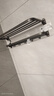 一卫枪灰太空铝毛巾架免打孔卫生间置物架浴室壁挂式洗手间厕所浴巾架 豪华款-加厚双折叠三件套1 实拍图