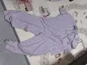 爱慕（Aimer）睡衣套装女舒适亲肤棉莫干爽透气长袖长裤逸家家居服套装 短袖八分裤套装-苍烟紫90C S 160 实拍图