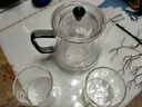 禾艾苏（heisou）高硼硅耐热玻璃茶壶家用过滤绿柄泡茶壶茶具套装加厚花茶壶490ml 清心泡茶壶490ml+2个杯子 实拍图