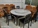 品族岩板餐桌椅组合伸缩折叠新中式可变圆桌吃饭桌子CZ-009 1.35+6 实拍图