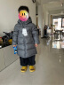 保姆鹅  儿童羽绒服宝宝中长款护脸加厚鸭绒外套防风保暖童装冬装 大象灰 120 实拍图