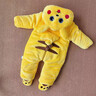 奇乐兔婴儿冬季连体衣儿童保暖哈衣宝宝网红外出服婴幼儿恐龙抱衣爬服 黄色冬季连体衣 59cm 包脚建议身高52-59 0-3个月 实拍图