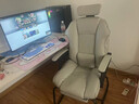 英斯迪尔（INSDEA）家用电脑椅舒适久坐书桌办公椅可躺沙发椅休闲弓形椅电竞椅固定脚 灰色+头枕+脚踏-升级乳胶款 钢制脚 联动扶手 实拍图