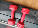 朗威哑铃女士初学者儿童小哑铃女包胶哑铃练手臂亚玲塑形家用健身器材 中国红 4KG =2kg*2肩背塑形 实拍图