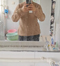 LOVER RUCCI法国纯棉毛衣女秋冬加厚半高领打底衫内搭针织衫全棉线宽松 驼色 2XL 实拍图