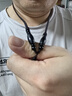 吊坠绳茶水晶玛瑙手工编织项链挂绳吊坠绳子玉佩翡翠玉佛男女挂件绳 黑玛瑙固定款 磨砂刻六字言款 实拍图