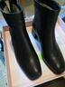 他她（TATA）加绒粗跟通勤时装靴女靴羊皮休闲短靴子冬季新款7AC56DD4无库存 黑色（绒里） 35 实拍图