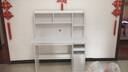 佳家林电脑桌带书架柜一体省空间家用卧室小户型书桌台式学生学习桌子 实木升级【带书架】暖白色120cm 实拍图