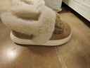 大嘴猴（paul frank）棉拖鞋女舒适情侣毛绒厚底棉鞋包跟外穿保暖棉靴卡其40-41PF172 实拍图