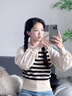 娴妃韩版chic翻领毛衣女设计感别致长袖针织衫气质百搭长袖上衣秋 杏色 M 实拍图