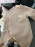 巴厘小猪新生婴儿连体衣服秋冬加厚初生儿和尚服睡衣保暖夹棉宝宝哈衣爬服 虾玉粉 52cm 实拍图