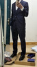 CULTUM【可机洗免熨烫】通勤商务西服套装男职业正装礼服西装外套 藏蓝色两件套 52 A 实拍图