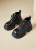 奥古狮登（Agsdon）马丁靴女冬新款大头短筒粗跟靴子女英伦风工装短靴 644099 黑 38 实拍图
