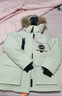 雪中飞【成毅同款】【鹅绒】男女同款羽绒服貉子毛领中长羽绒服工装保暖 燕麦色|7185 XXS 155/80A（尺码偏大选小一码） 实拍图