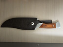 夜行者（Night stalker）随身便携直刀高硬度锋利一体野营刀具登山刀具 红木柄+棕色皮套 实拍图