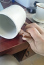 宜杯子汝窑办公杯可养开片带过滤陶瓷马克杯茶杯办公室泡茶杯茶水分离杯 龙把米黄汝窑三件杯升级款 实拍图