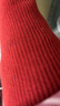 深呼吸DEEP BREATH女装竖坑条拉链翻领修身纯羊毛针织衫女A300996 复古红 M (3码) 实拍图