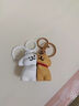 京川旭磁吸线条小狗钥匙扣可爱公仔书包情侣闺蜜小礼物卡通线条小狗挂件 磁吸白色+黄色修狗【1对装】 实拍图