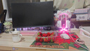 WAIZOWL 丨bg gaming 耳机支架 RGB游戏耳机支架 头戴式耳机架 鼠标夹线器USB拓展 少女粉 实拍图