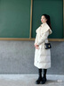 艾莱依羽绒服女2024气质长款风衣斗篷披肩通勤收腰大衣冬外套 炭黑L 实拍图