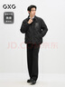 GXG男装宽松短款羽绒服衬衫外套冬季 黑色 185/XXL 实拍图