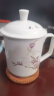 手绘玲珑办公杯景德镇白瓷粉彩茶杯陶瓷家用带盖大号水杯泡茶杯子 玲珑手绘-玉兰 实拍图