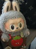 泡泡玛特The Monsters心动马卡龙搪胶Labubu盲盒钥匙扣挂件拉布布毛绒公仔 芝麻豆豆（仅拆盒确认款）17cm 实拍图