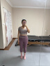 徽昂运动套装女瑜伽服女跑步健身服速干衣t恤含胸垫拼色短袖长裤紫L 实拍图