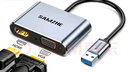 山泽 USB3.0转HDMI/VGA转换器转接头线扩展坞 苹果华为笔记本电脑连接电视投影仪高清拓展坞 UHG2021 实拍图