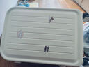 欧遥高颜值子母行李箱次日达小型登机拉杆箱女学生耐用可坐密码旅行箱 白色【折叠杯架+充电口+化妆包】 24英寸 【黄金尺寸，商务伴侣】 实拍图