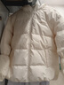 安踏（ANTA）速暖羽绒服丨四防保暖鸭绒外套女冬季宽松休闲运动棉服面包服上衣 香草米白-2 XS (女155) 实拍图
