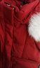 雪中飞秋冬新款女士时尚休闲简约防风狐狸毛领立领大口袋设计短款羽绒服 红色|1235 L 165/88A 实拍图