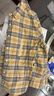 MUJI女式法兰绒衬衫领长袖衬衫女士衬衣外套格子衫女装春季纯棉空调衫 黄色格纹 S (155/80A) 实拍图