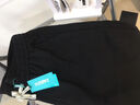 头号青年休闲裤男冬季加绒重磅针织宽松阔腿加大码男装直筒裤子男 黑 4XL  实拍图