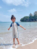 KocotreeKK树原纱儿童连体泳衣男童防晒女孩短袖抗菌耐氯游泳宝宝泳装A类 高尔蓝鳄鱼【送硅胶泳帽】 130 【建议身高120-130cm】 实拍图