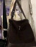 百丽包包女包质感通勤绒面单肩斜挎水桶包F9694CX4 啡色 F 实拍图