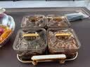 坤奉水果盘带盖轻奢高档分格果盘家用客厅零食水果点心四宫格干果盘 3格（透明）带盖+琥珀金托盘 实拍图