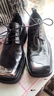 幻象者原创设计厚底增高方头皮鞋男休闲低帮真皮德比鞋夏季男士高端皮鞋 黑色 39 实拍图