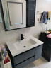御世贵实木浴室柜 陶瓷一体盆柜组合 卫生间洗手盆洗漱台洗脸盆柜套装 智能玻璃镜柜陶瓷一体盆80cm 实拍图