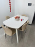 左客左家（ZUOKEZUOJIA）岩板餐桌可伸缩折叠法式家用小户型奶油风抽拉式圆桌餐桌椅组合 伸缩餐桌+6把贝壳椅（现货闪发） 实拍图