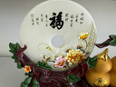 礼之源 招财葫芦平安扣摆件 天然玉石工艺品 家居客厅玄关酒柜装饰品 沙金色福禄平安扣福字 实拍图