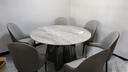 美之印象现代简约高端岩板餐桌椅组合带转盘黑钛不锈钢轻奢圆桌小户型饭桌 （黑钛不锈钢+高端岩板） 1.3米 一桌六椅(带转盘) 实拍图
