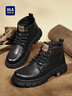 海澜之家（HLA）马丁靴男士户外复古休闲秋冬工装鞋子男HAAGZM4AB20408 黑色43 实拍图