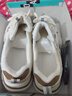 鸿星品尓克真皮运动鞋女2025春秋季新款大码女鞋子41一43防滑软底老爹鞋 米色皮面升级款 38 实拍图