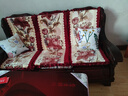 花语缤纷 加厚防滑沙发坐垫红实木沙发垫 长椅垫可拆洗坐垫带靠背 荷塘月色-红 50*45*高度60(优质棉) 实拍图