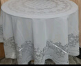 锦藤家居 圆桌布PVC塑料圆形餐桌布防水防油免洗圆形茶几布防尘装饰布桌垫 L11银色 桌布直径134cm 实拍图