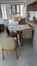 采薇 岩板实木餐桌家用餐桌椅现代简约小户型伸缩饭桌方变圆餐桌 1.35米猫耳朵餐桌+6椅 实拍图