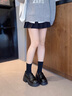 ZHR乐福鞋女经典英伦风粗跟单鞋女复古透气软底女皮鞋 JF67 黑色 37  实拍图